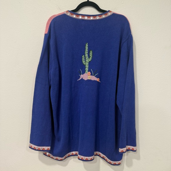 Storybook Knits Vintage Plus Coyote View Desert Cardigan Sweater 3X - Picture 6 of 6